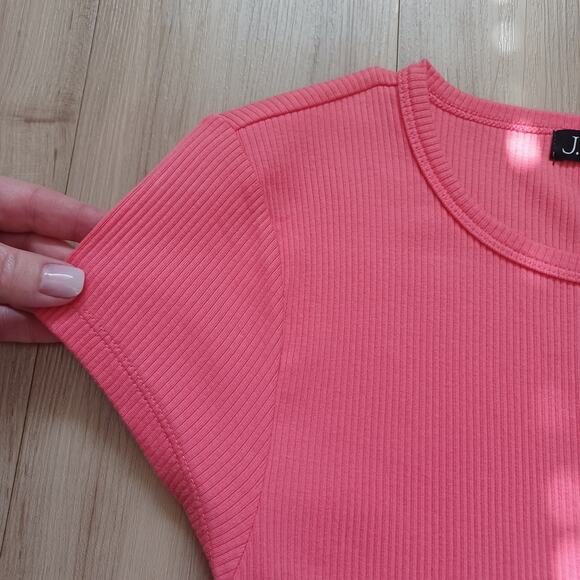 J. Crew Slim Fit Scoop Neck Ribbed Tops Bundle Pink Navy M NWOT - Picture 9 of 11